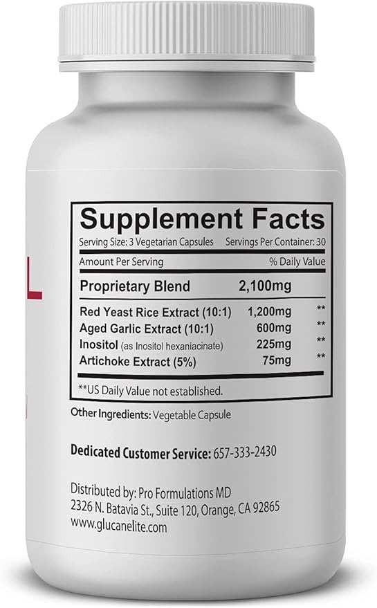 Pro Formulations MD Cholesterol Elite – Dual Action Cholesterol Support – 90 Veggie caps – Powered by Red Yeast Rice &amp Aged Garlic Extract – Enhanced with Inositol &amp Artichoke Extract