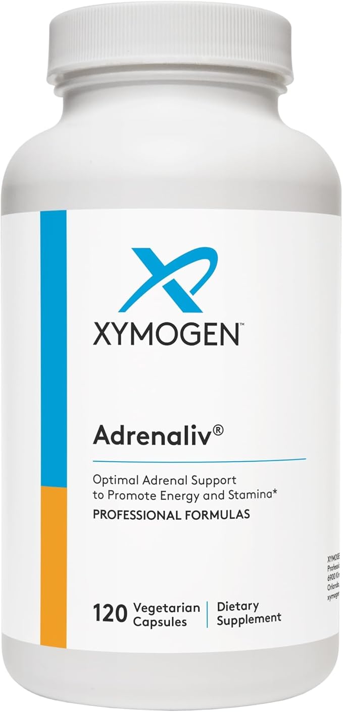 XYMOGEN Adrenaliv - Adrenal Support Supplement* - Stress Response Energy &amp Stamina Support* - Non-GMO Gluten-Free Dairy Free - 120 Capsules