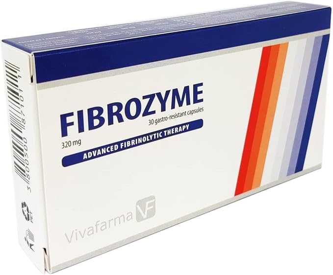 FIBROZYME 320 mg Gastro-Resistant Capsules | Powerful Proteolytic Enzyme Supplement | Supports Joint Muscle &amp Tissue Health | Serrazimes Bromelain &amp Quercetin Blend | 30-60 Day Supply