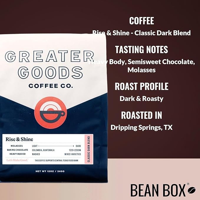 Bean Box Coffee Sampler - Roasted by Greater Goods 4-Pack Freshly Ground Coffee Gourmet Coffee