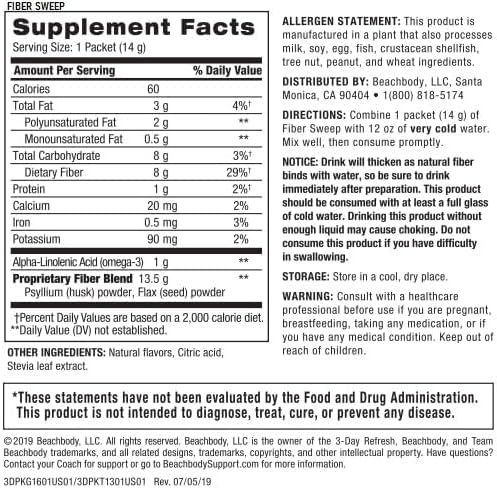 BODi 3-Day Refresh Complete Kit – Shakeology Vanilla Fresh Protein Shake Fiber Sweep Program Guide for Clean Eating Lose a Few Pounds Enhanced Energy &amp Wellness Body Cleanse