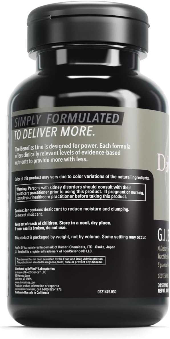DAVINCI Labs GI Benefits - Digestive Health Supplement Powder with Zinc &amp L-Glutamine* - Support Immune System &amp Healthy Digestion* - Gut Health Supplement for Men &amp Women - 30 Servings (3