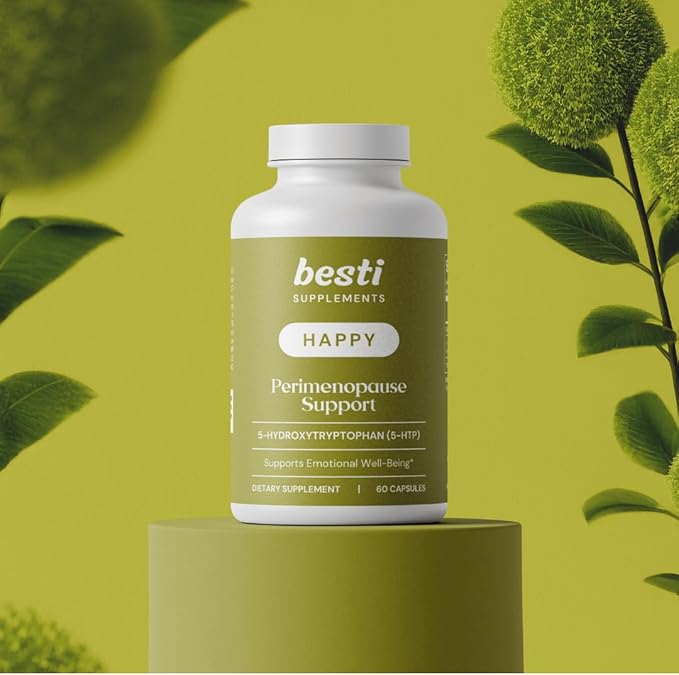 Besti Supplements Happy Perimenopause Support – 5-HTP (5-Hydroxytryptophan) – Serotonin Boosting Supplement – 60 Capsules