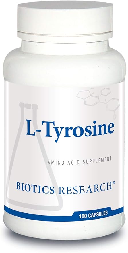 Biotics Research L Tyrosine 500 Milligram Mood and Memory Support Supports Overall Relaxation Response Supports Thyroid Function. 100 Capsules
