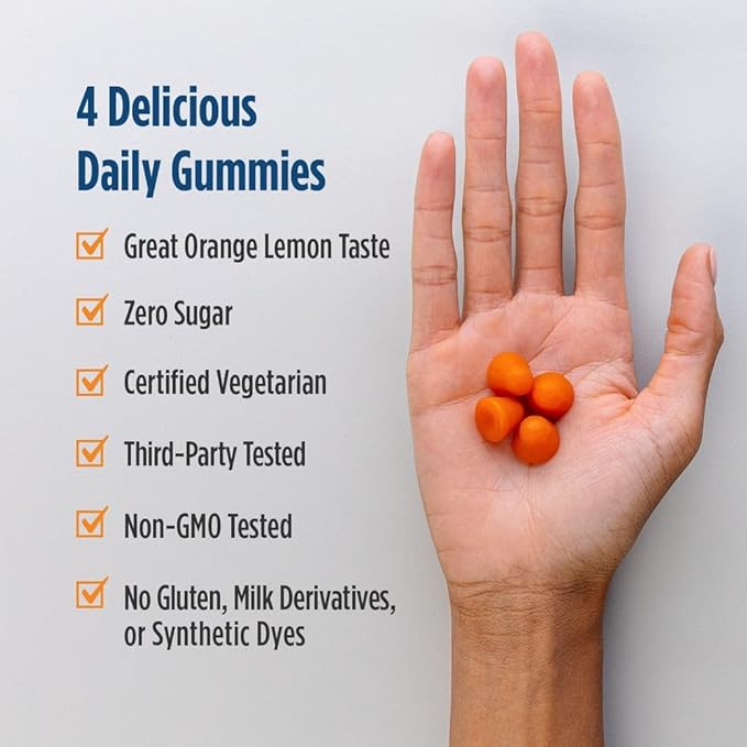 Nordic Naturals Zero Sugar Kids Multi Gummies Orange Lemon - 120 Gummies - Great-Tasting Multivitamin for Ages 4+ - Supports Growth &amp Development - Non-GMO Vegetarian - 30 Servings