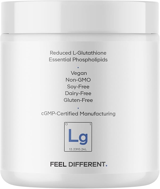 Codeage Liposomal Glutathione Powder - 1000 mg Vegan Reduced L-Glutathione per Serving Liposomal Delivery - 2-Month Supply - Unflavored - Phospholipid - Non-GMO Gluten-Free - 2.22 Oz