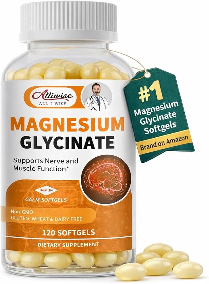 Magnesium Glycinate 400mg Softgels with Vitamin D3 &amp B6Small Easy to Swallow Gel CapsHigh Absorption Gentle on StomachSupports Sleep Muscle &amp CalmBone Health120 Softgels