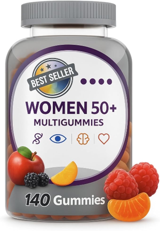 Multigummies Supplements Gummy Vitamins for Women Silver 50 Plus Multivitamin with Vitamin D B6 &amp B12 Vitamins and Supplements Fruit Flavor 140 Count Gummies (Women 50+)