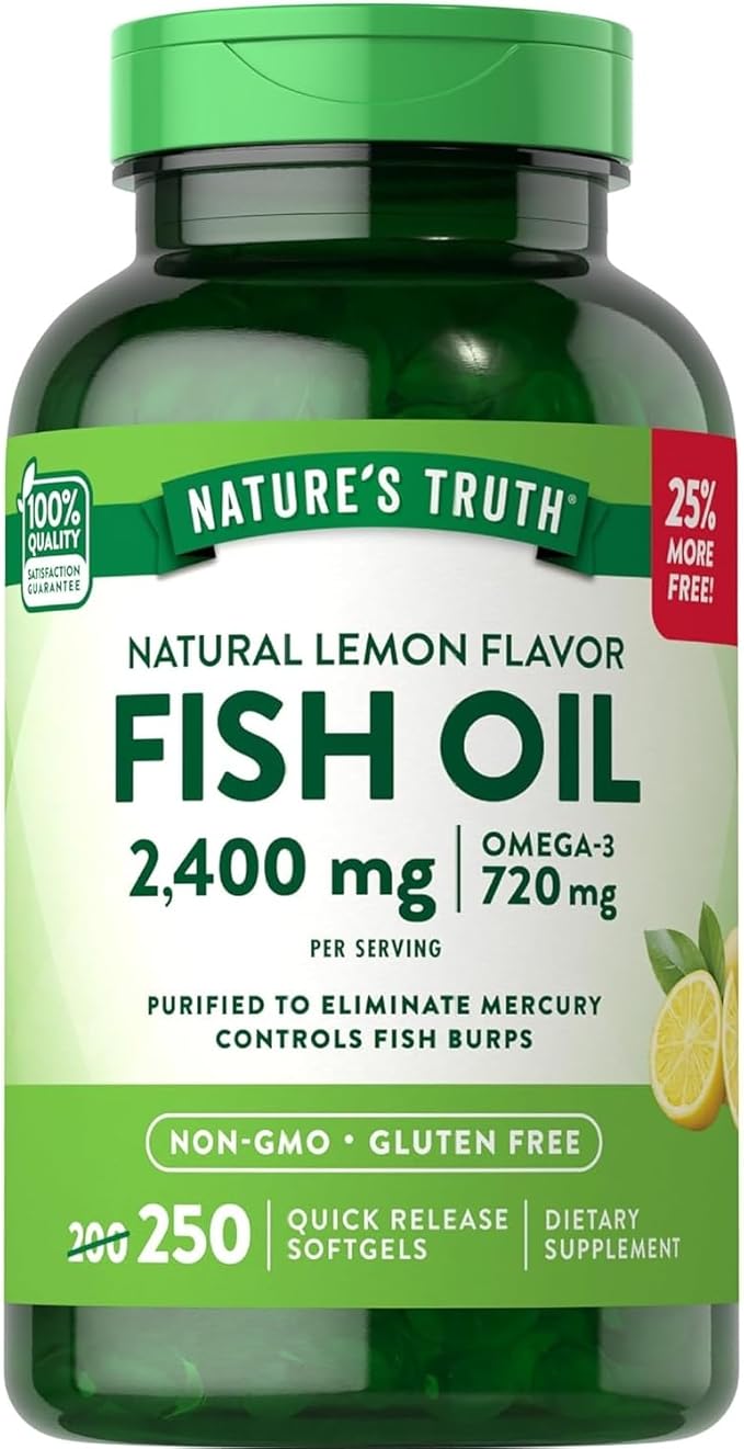 Nature's Truth Lemon Flavor Fish Oil 1200Mg 250 Count