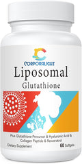 Liposomal Glutathione Softgels Enhanced Absorption - Liposomal Delivery Active Form L-Glutathione Cellular Immune Function &amp Liver Detox Rich in Antioxidant Formula Gluten Free 60 Softgels