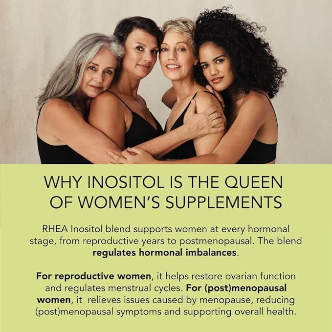 RHEASILVIA Rhea Myo-Inositol &amp D-Chiro Inositol Supplement for Women | 40:1 Ratio with Myoinositol Folate &amp Magnesium | Hormone &amp Metabolic Support | 120 Vegan Capsules | 90 Servings
