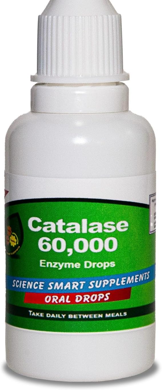 Catalase 60000 - Science Smart - Unique - Highest Potency Full Absorption Enzyme Supplement. 93 doses for 3 Months use. (30mL).