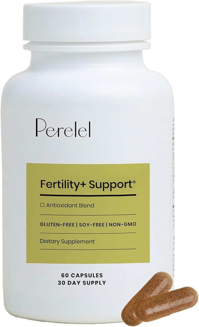 Perelel Fertility Support Antioxidant Multivitamin with COQ10 N-Acetyl-L Cysteine (NAC) &amp Açaí Berry Women’s Supplement Soy Dairy &amp Gluten Free Non GMO 60 Capsules