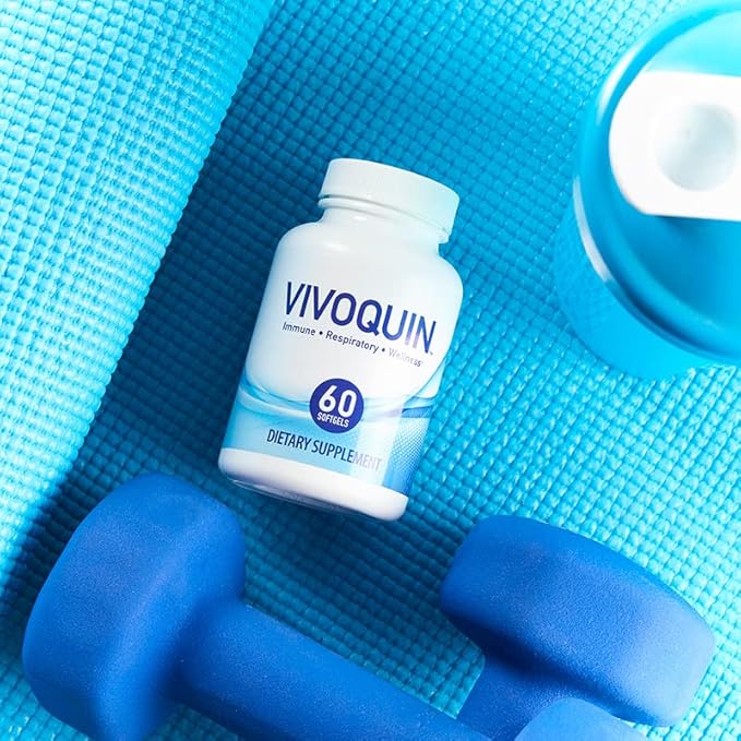 Vivoquin™ Wellness Support Gel Capsules with Omega-3 Fatty Acids - Clinically Studied for a Well-Balanced System Respiratory Health and Internal Function – by Market America (60 Capsules)