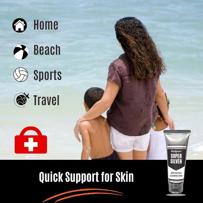 Super Silver Colloidal Silver Gel Nano-Silver 45 PPM Skin Gel for Skin Comfort &amp Wellness Healing Moisturizing and Soothing - 4 Oz Various Sizes