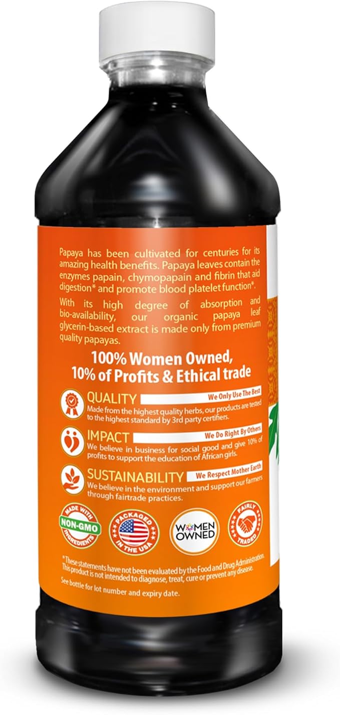Papaya Leaf Extract for Platelets &amp Papaya Enzyme Bundle – 10X Digestive Capsules &amp 15X Liquid Platelet Support – Immune Gut and Digestive Health