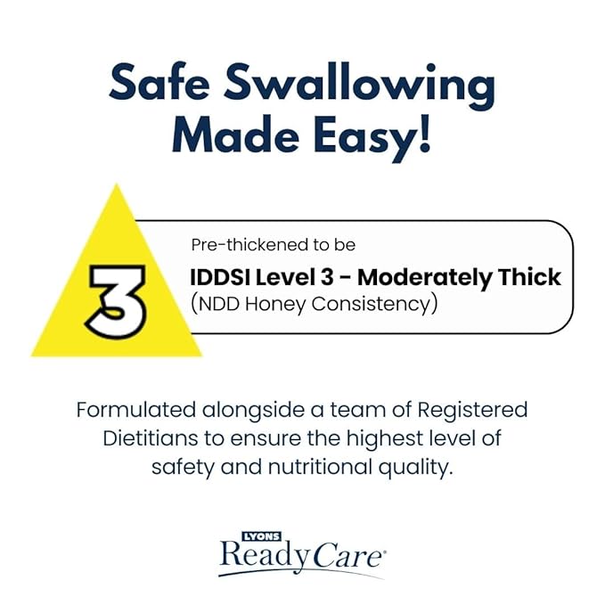 Lyons ReadyCare Thickened Orange Juice for Dysphagia &amp Swallowing Difficulty - Honey Consistency Level 3 Moderately Thick - 4 fl oz (48 pack)