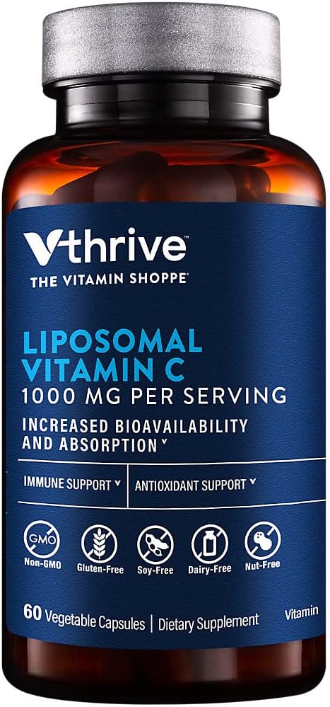 Vthrive Liposomal Vitamin C for Immune Support - Increased Bioavailability &amp Absorption - 1000 MG (60 Vegetarian Capsules)