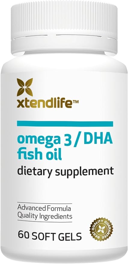 Xtendlife Omega 3 DHA Fish Oil for Heart Brain &amp Joint Health - 1100mg Omega - 3 with 700mg DHA &amp 300mg EPA - 1 Month Supply (60 Count)