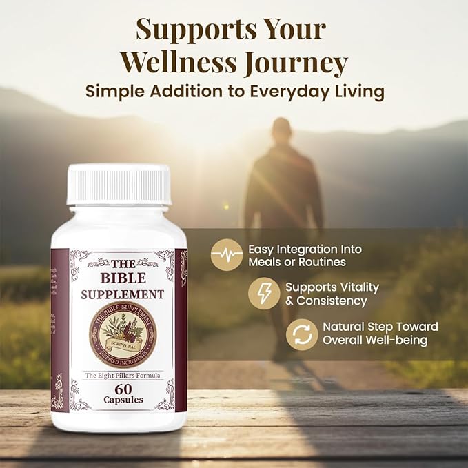 The Bible Supplement – Faith-Based Herbal Supplement with Eight Scriptural Ingredients for Daily Use – Embrace Tradition with Biblical Herbal Supplements for Everyday Life