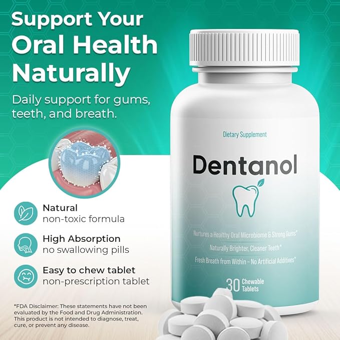 Oral Probiotic Supplement – Arctic Pine Resin &amp 4 Probiotic Strains – Supports Gum Health Fresh Breath &amp Oral Microbiome Balance – 30 Chewable Tablets