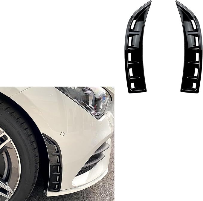 Compatible with Mercedes-Benz CLA-Class C118 CLA180 CLA200 2020+ Front Bumper Spoiler Splitter Air Intake Grille Trim CoverGloss Black