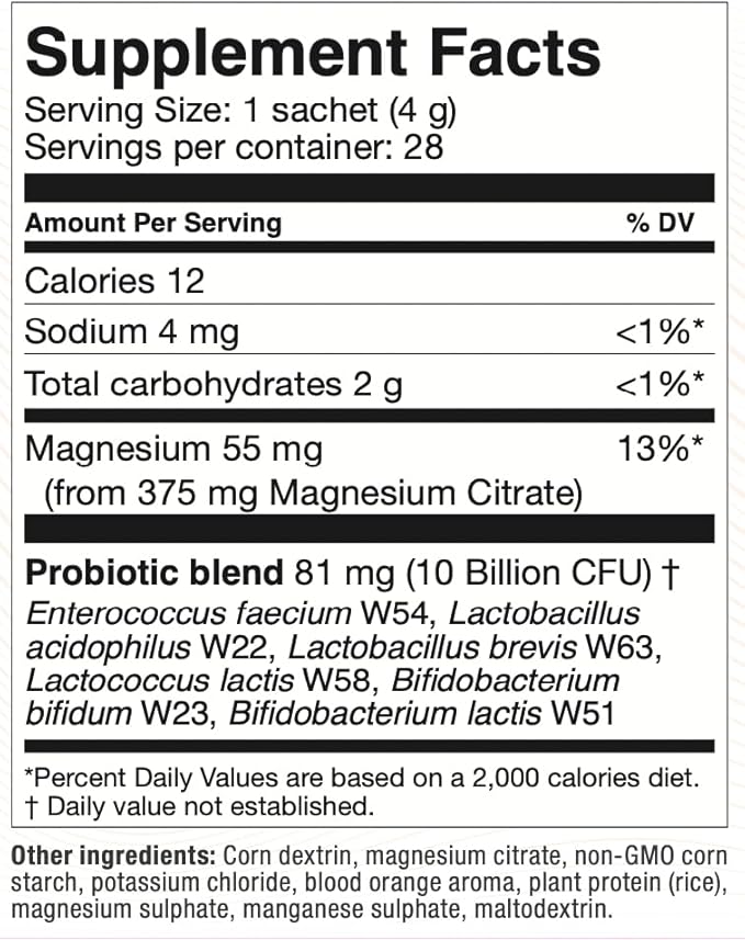 Power High Performance Daily Probiotic Supplement - Probiotic Powder with Magnesium Citrate for an Active Lifestyle - Supports Gut Health Muscle Recovery and Energy - Vegan Non-GMO (30 Servings)