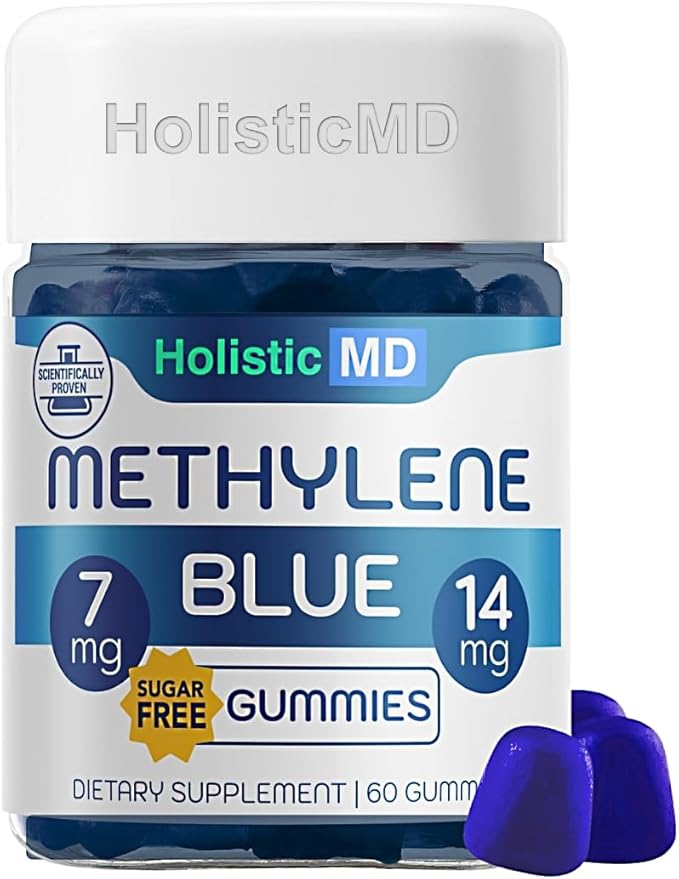 Methylene Blue for Humans USP Pharma Grade 7mg and 14mg dose - 3rd Party Certified Quality - Sugar Free Vegan - Berry Flavor 60 Gummies