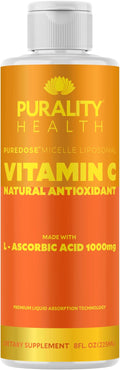 PURALITY HEALTH Vitamin C Liquid Supplement 1000mg per Serving Micelle Liposomal Enhanced Absorption Non-GMO Gluten Free Vegan 15 Day Supply