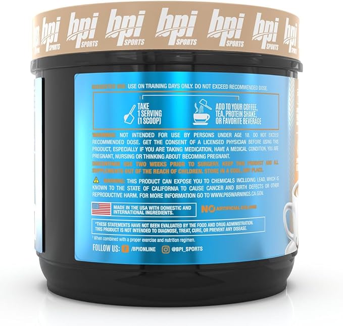 BPI Sports Keto Bomb - Promotes Energy Hydration and Fat Loss - MCT and Electrolytes - Sugar-Free with Calcium - French Vanilla Latte 18 Servings