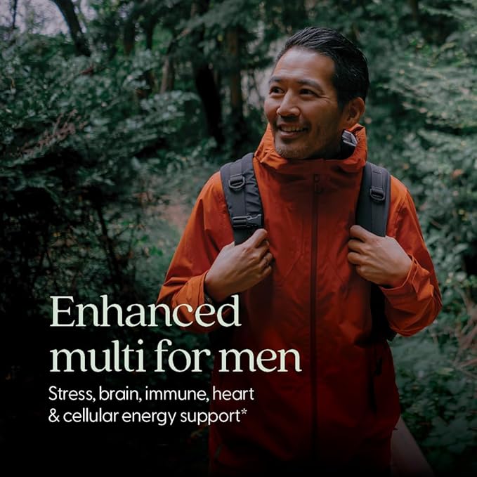 New Chapter Men's Multivitamin Advanced Formula for Stress Brain Immune Heart &amp Energy Support Higher Levels of Whole-Food Fermented Essential Nutrients for Men + Selenium + B Vitamins 72 ct