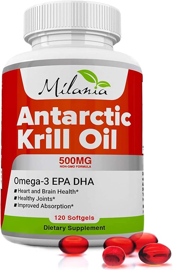 Antarctic Krill Oil - 120 Softgels - Omega-3 EPA DHA with Astaxanthin - Sourced from Red Krill - Maximum Strength - 500mg