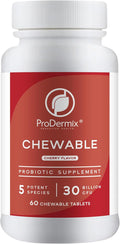 Chewable Probiotic 30 Billion CFU Pleasant Cherry Flavor Probiotics for Digestive Health Propietary Blend of Probiotics Including Acidophilus Kosher (60 Tablets)