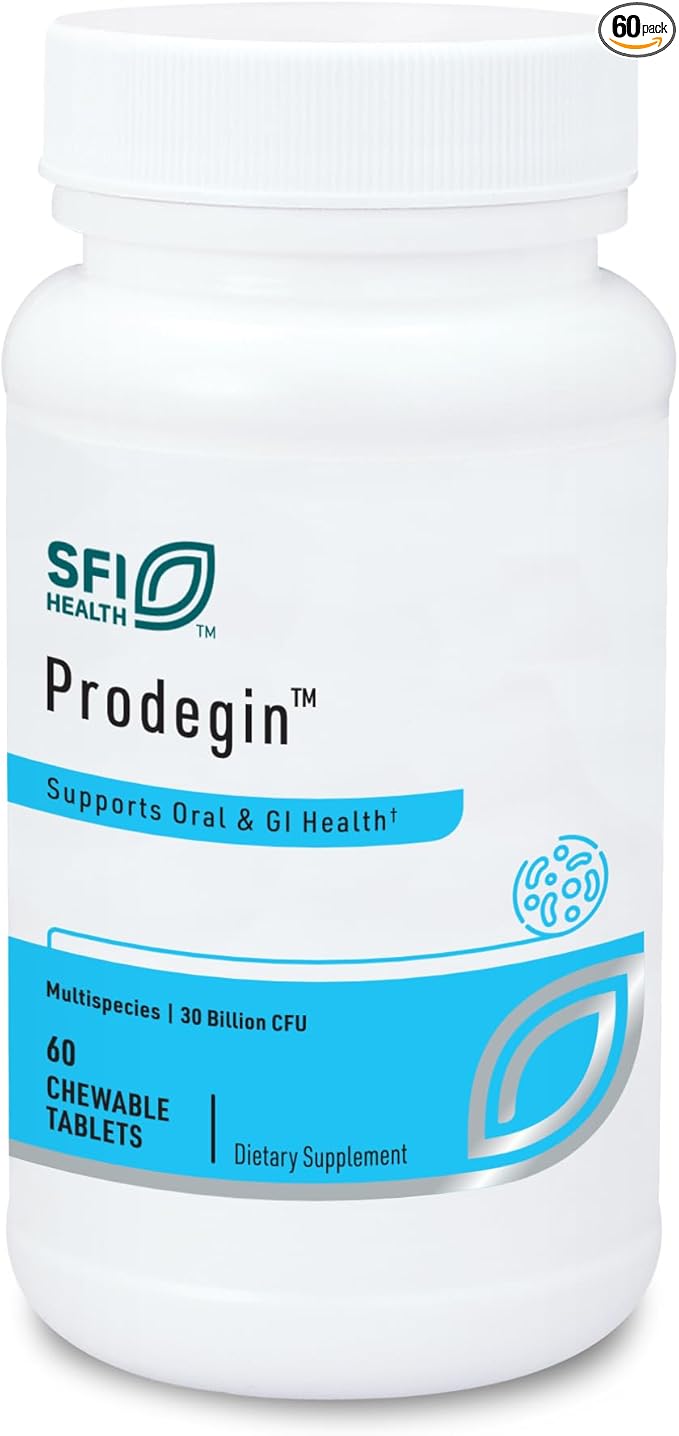 Klaire Labs SFI Health Prodegin Chewable Probiotic - Powerful Oral Health Support 30 Billion CFU Blend with L. salivarius for Men &amp Women Hypoallergenic Post-Bariatric &amp GI Support (60 Table
