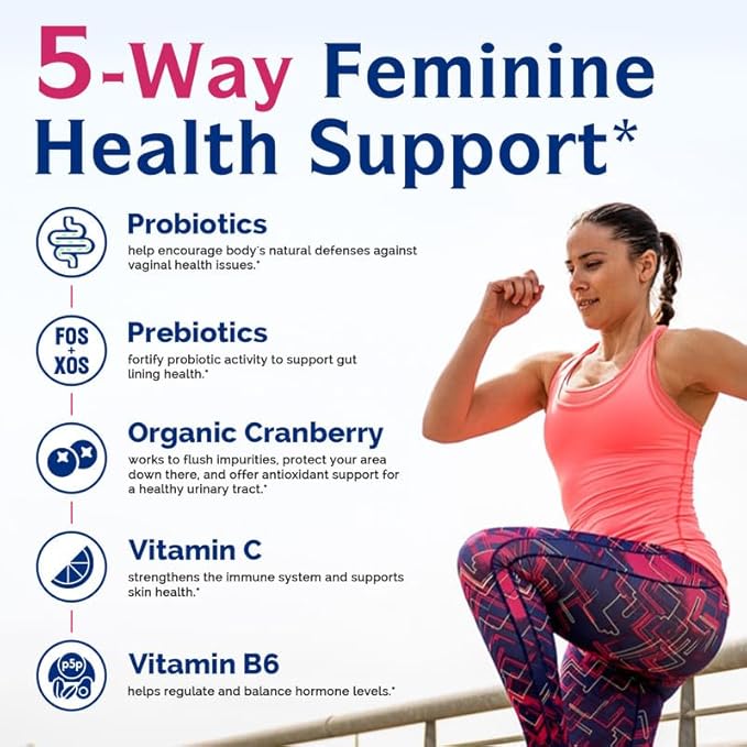 Innate Vitality Women's Probiotic Wellness Bundle | Advanced Gut &amp Intimate Health Support | Probiotics with Prebiotics Multiple Strains | Cranberry Vitamin C &amp B6 | Non-Refrigerated Daily C
