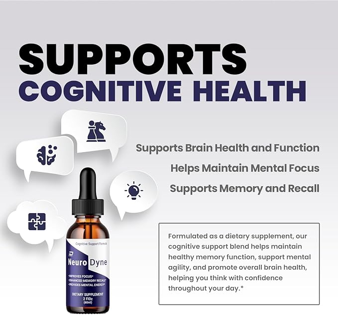 Neurodyne Liquid Drops – Neuro Dyne Natural Liquid Dietary Natural Blend Supplement (2 Pack – 2 Month Supply)