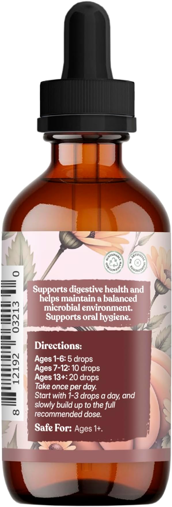 Earthley Wellness Gut Health Oil Natural Digestive &amp Immune Support Anti-Inflammatory Support Herbal Blend with Cloves &amp Calendula (2oz)