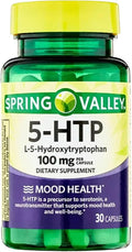 5-HTP 100 mg – 30 Capsules L-5-Hydroxytryptophan Supplement 5 HTP Tryptophan Support HTP-5 Supplement Gluten-Free and Dairy-Free Mood Wellness (Pack of 1)