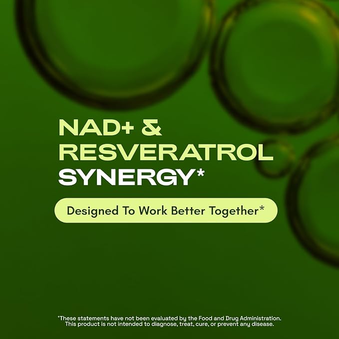 Liposomal NAD Supplement with Resveratrol – NMN Supplement Alternative – 90-Day Supply – Third-Party Tested – 180 Capsules – Advanced NAD+ Resveratrol - Pack of 3