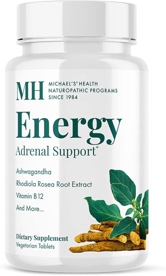 Michael's Health Naturopathic Programs Energy Adrenal Support - 60 Vegetarian Tablets - Nutrients for Adrenal Support - Kosher - 20 Servings