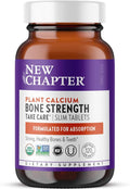 New Chapter Calcium Supplement - Bone Strength Plant-Based USDA Organic Calcium with Magnesium Vitamin D3+K2 for Bone Health &amp Joint Mobility Heart Support 905 mg dose - 120 Slim Tablets