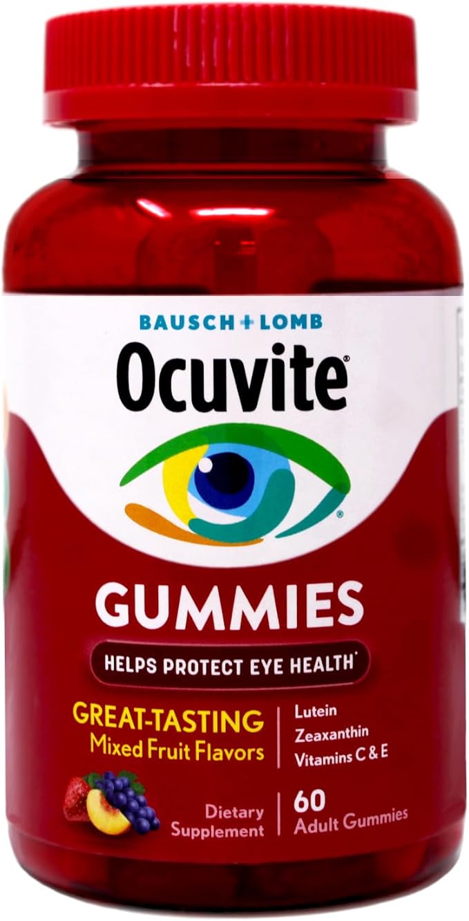 Ocuvite Eye Health Gummies Mixed Fruit Flavors 60 Count (Pack of 2)