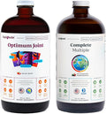 LIQUIDHEALTH Optimum Joint Glucosamine Chondroitin Supplement &amp Complete Multiple Daily Multivitamin Bundle for Men &amp Women - Immune Support Bone Joint Health Whole Foods - USA Made Vegan