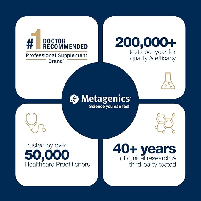 Metagenics OmegaGenics EPA-DHA 1000 mg - High Potency Omega-3 Fish Oil Supplement for Heart Brain &amp Joint Health* - Sustainably Sourced - 120 Softgels