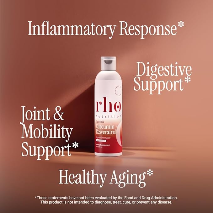 Rho Nutrition - Cellular Health Essentials Bundle – Liquid Liposomal Supplements for Healthy Aging &amp Cellular Support - NAD+ Curcumin + Resveratrol &amp Glutathione (3 Pack)
