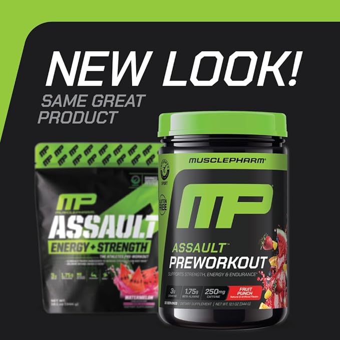 Muscle Pharm BCAA &amp Assault Pre-Workout Bundle – Boost Energy Strength and Recovery