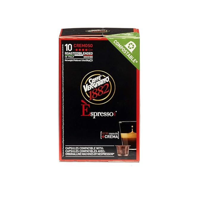 Caffe Vergnano Cremoso Capsules Compatible with Original Line Machines By Nespresso - 60 Capsules (6 packs - 10 capsules each) (Pack of 6)