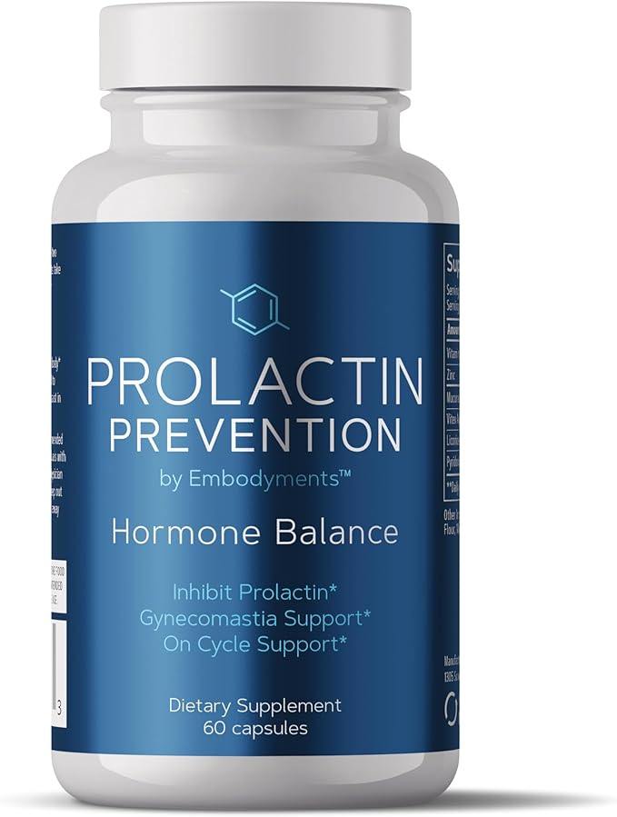 Prolactin Prevention Prolactin Support Supplement Inhibits Prolactin Supports Dopamine for Gynecomastia and Post Cycle Support 60 Capsules