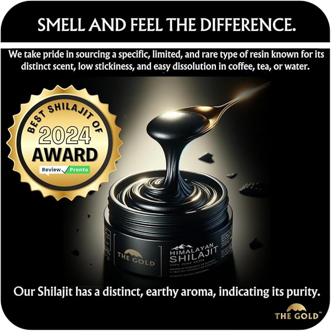 THE GOLD Shilajit Resin | Shilajit Pure Himalayan Organic Shilajit for Men &amp for Women Lab Test in USA Grade A+ All Natural Dietary Supplement with Fulvic Acid + Trace Minerals | 50 Grams 100 Serv