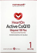 NANOWELL HeartOn Active CoQ10 Kaneka Ubiquinol 100 Plus Heart Health Supplement - 60 Softgels X 1 Box for 2 Months (60 Count)